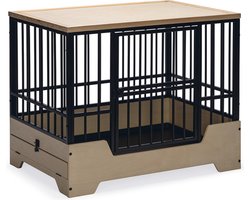 Designed by Lotte Bench Hondenbench Meubel Quirine - Hondenmand - Met lade - Metaal/Hout - L - 92x62x76 cm