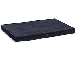 Designed by Lotte Benchkussen Ribbed - Hondenkussen - Orthopedisch - Ribbed stof - Antraciet - 108x69x8 cm