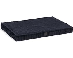 Designed by Lotte Benchkussen Ribbed - Hondenkussen - Orthopedisch - Ribbed stof - Antraciet - 88x58x8 cm