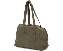 Designed by Lotte Bundu Draagtas Hond - Hondentas - Voor kleine honden - Stevige bodem - Groen - 40x20x28 cm