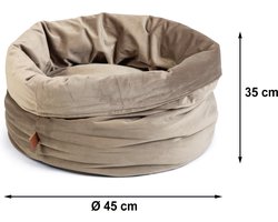 Designed by Lotte Fluco - Kattenmand - Fluweel - Velvet - Grijs - 45x45x35 cm