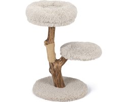 Designed By Lotte Krabpaal voor katten Zora - Kattenboom - Hout - 2 ligplekken - Grijs - 50x50x72cm