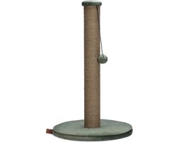 Designed by Lotte Krabpaal Yenna - Katten krabpaal - Incl speeltje - Fluweel/Jute - Groen - 41x41x70 cm