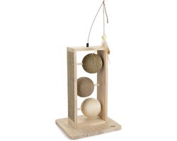 Designed by Lotte Lomax Krabbollen - Krabpaal - Kattenspeelgoed - 34,5x29,5x50cm