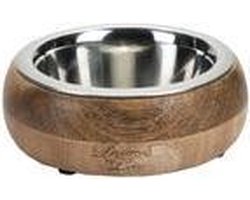 Designed by Lotte Mandira - Hondenvoerbak - Hout/RVS - 13,5 cm