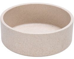 Designed by Lotte Noor Voerbak Hond - Eetbak/Drinkbak - Vaatwasserbestendig - Bamboe - Beige - 14 cm