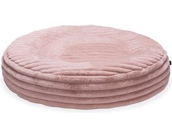 Designed by Lotte Reza - Hondenkussen - Dikke ribstof - Rond - Roze - 95x95x20 cm
