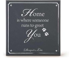 Designed by Lotte Wandtegel Love - Hond - Grijs - 14,5x14,5 cm