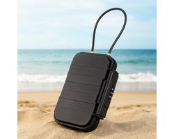 Designed by Man - Strandkluis – Waterdichte Sleutelbox Zwart – 235x141x58mm – Met Resetbaar Cijferslot – Compact en Schokbestendig – Veilig Opbergen Sleutels & Waardevolle Spullen – Ideaal voor Strand, Zwembad en Reizen