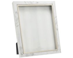 Designer fotolijst met marmer effect 8" x 10" en zilveren rand