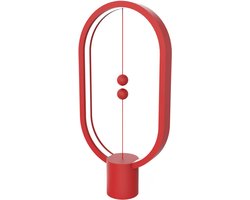 Designnest Heng Balance Lamp - Tafellamp - 20 X 40 CM - Ovaal - Rood/Wit