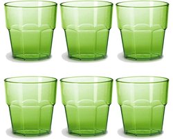 Designset kunststof waterglazen, inhoud 30 cl. Ze zijn ideaal voor drankjes of longdrinks, Vaatwasmachinebestendig, Made in Italy, Stapelbaar, Linea Unglassy, ​​​​Paarse kleur