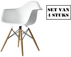 Designstoel DSA wit | Kuipstoel | Set van 4 | Eames
