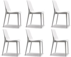 Designstoel, terrasstoel, campingstoel GINEVRA in linnenwit van het Italiaanse S•CAB. Verpakt per 6 stuks en 5 jaar garantie!