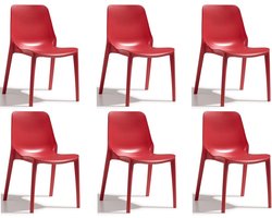 Designstoel, terrasstoel, campingstoel GINEVRA in rood van het Italiaanse S•CAB. Verpakt per 6 stuks en 5 jaar garantie!