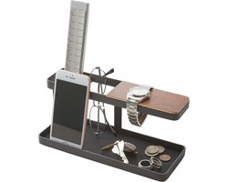 Desk Organizer voor Thuis of Kantoor - Stijlvol en Functioneel in Zwart Staal en Hout