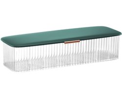 Desktop opbergdoos met vakjes voor kabels - met deksel tegen stof, 8 vakjes voor opladers, kabels, sieraden, lenzen en oortjes - groen