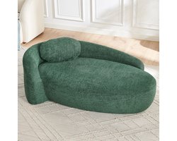 DESMIU Zitbank - 1-Zits Compact - Zacht Teddyfleece Met Kussen - Voor Woonkamer, Slaapkamer En Werkplek - Teddy - Groen