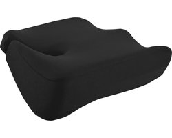 DESQ® Ergonomisch Zitkussen - Staartbeenkussen - Traagschuim - Anti-slip onderkant - Draagband - Zwart