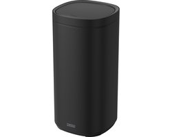 DESQ® Prullenbak 40 liter - Touch afvalbak - Onzichtbare afvalzak bevestigingsring - RVS - Softclose - Dutch Design - Zwart
