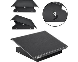 DESQ® Voetensteun 60078 | 3 Hoogte standen | 0-30° | Metaal | Heavy Duty | Rubberen Antislipmat | Zwart