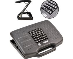 DESQ Voetensteun & Voetenbank | Massage Rollers | 6 Hoogte standen | Zwart