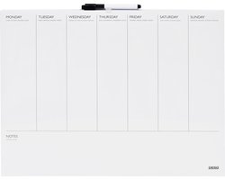 DESQ® Weekplanner 40 x 50 cm - Horizontale indeling | Randloos | Whiteboardmarker | Magnetisch | Droog uitwisbaar | Nederlands