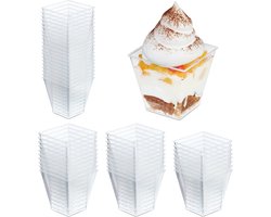 dessertbekers set van 50 - herbruikbaar - 210 ml - voorgerechten en desserts - transparant