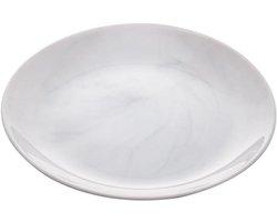 Dessertbord - Bord - Eten Serveren - Marmer Finish - 19 x 19 x 2 cm - Opaal