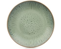Dessertbord Keramiek Groen 20,5 cm - Taart Bordjes - Bord - Ontbijtbord - Borden