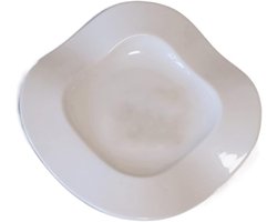 Dessertbordjes Vierkant - Onregelmatig bord - Maaltijden serveren - Hoge temperatuur gebakken - 10x10 mm - Zuiver wit