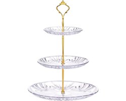 Dessertkraam - Etagère 3 Verdiepingen voor Cupcakes, Fruit, Kaasplank - Cupcakes - Dessertstandaard - Metalen Staaf - Taartstandaard - Koekjesserveerstandaard - Feestje - Bruiloft - Decoratie Taartstandaard