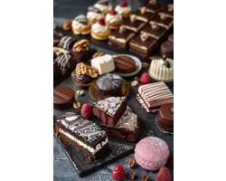 Desserts Poster | Creatieve Poster | Zoet Poster | Eten Poster | Keuken Poster | Unieke Poster | Artistieke Poster | 50x70cm | Wanddecoratie | Muurposter | S3701BY | Geschikt om in te lijsten