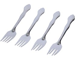 Dessertvork - 8x stuks - zilver - krullen - 18 cm - dessert - vaatwasser bestendig