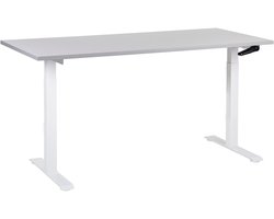 DESTINES - Verstelbaar bureau - Lichtgrijs - 160 x 72 cm - Spaanplaat