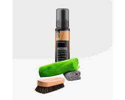 Detailrs Clean & Matt leather Set - Leer Reiniger Auto - Leder borstel Auto - Interieurreiniger Auto - Voor leer & alcantara - 200ml