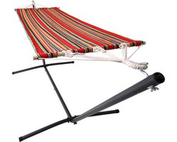 Detex Hangmat Incl. Metalen Frame - Veerkrachtig Robuust - Rood
