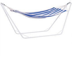 Detex Hangmat - Metalen Frame 200x80cm - Blauw