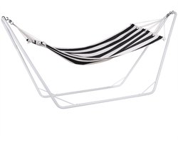 Detex Hangmat - Metalen Frame 200x80cm - Zwart