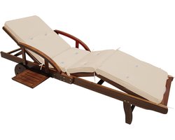 Detex Ligbedkussen - Weerbestendig UV bestendig 195x55x5cm - Crème