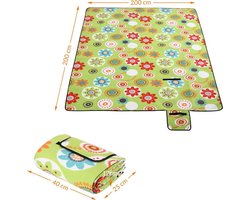 DETEX Picknickkleed 200x200cm XXL Waterdicht Geïsoleerd Opvouwbaar Gebloemd