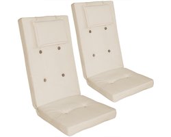Detex Tuinkussen 2 Stuks - Voor Hoge Rugleuning Stoel - Crème