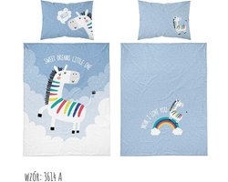 Detexpol Kids 1 Serie - Kinderbeddengoed - 90x120 cm - Katoen - Blauw;Wit