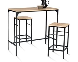 Detroit statafel set 100 cm en 2 krukken industrieel design
