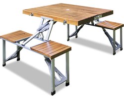 Deuba Picknick Campingtafel - Opvouwbaar Voor 4 Personen - Bruin
