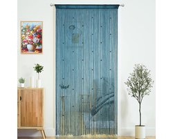 Deur Gordijn Kralen - Kamer Divider - Ruimte Verdelen - Zelf Op Maat Te Knippen - 100x280cm - Zeegroen Blauw