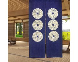 Deur Gordijn - Noren Gordijn - Ruimte Verdelen - Twee Delig Ontwerp - 85 x 150 cm - Blauw