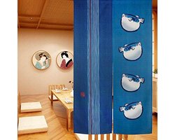 Deur Gordijn - Ruimteverdeler Tapijt - Ruimtes Scheiden - HD Digitale Print - 85 x 150 cm - Blauw