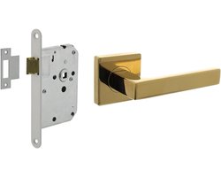 Deurbeslag set - Deur kruk - Binnendeuren Afwerken - Omwisselbare dagschoot - 38-42 mm deurdikte - Messing titaan