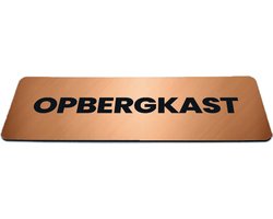 Deurbordje Brons/Koper-look met tekst opbergkast - Formaat 150 x 50 mm x 1,6 mm - Zelfklevend | Luxe uitstraling | Geborstelde Koper/Brons toplaag | Gratis Verzending | Namengigant